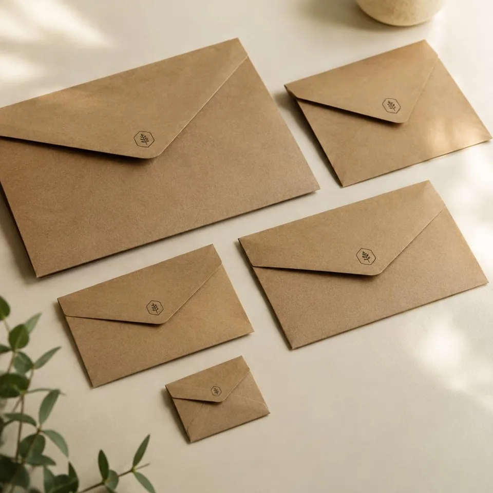 Kraft envelopes printed by Messketeers