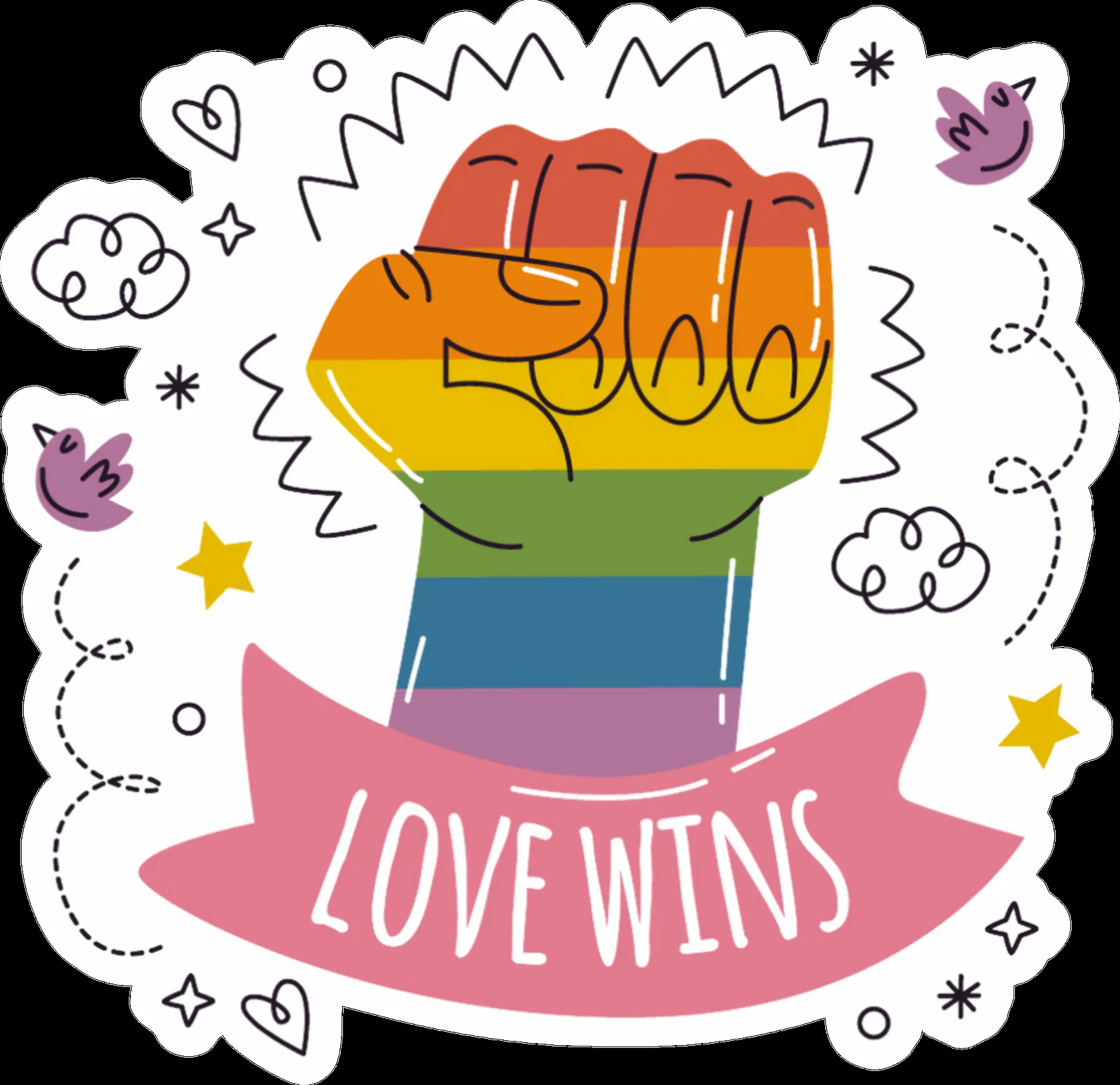 Love Wins Pride sticker design