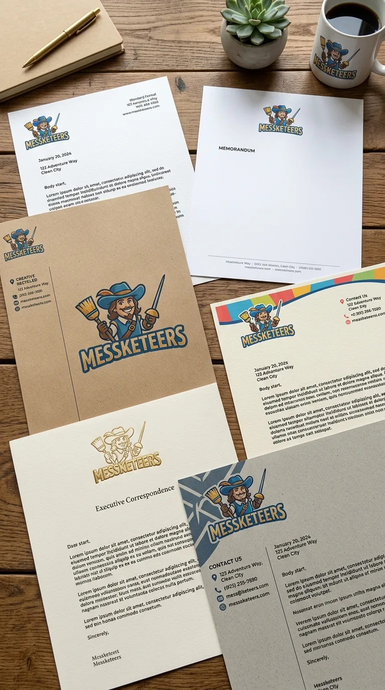 Letterheads printed by Messketeers