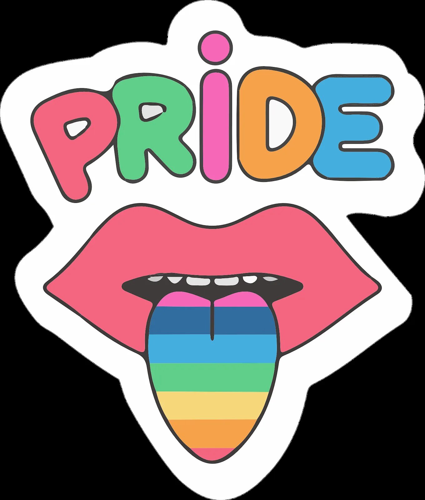 PRIDE lips sticker design