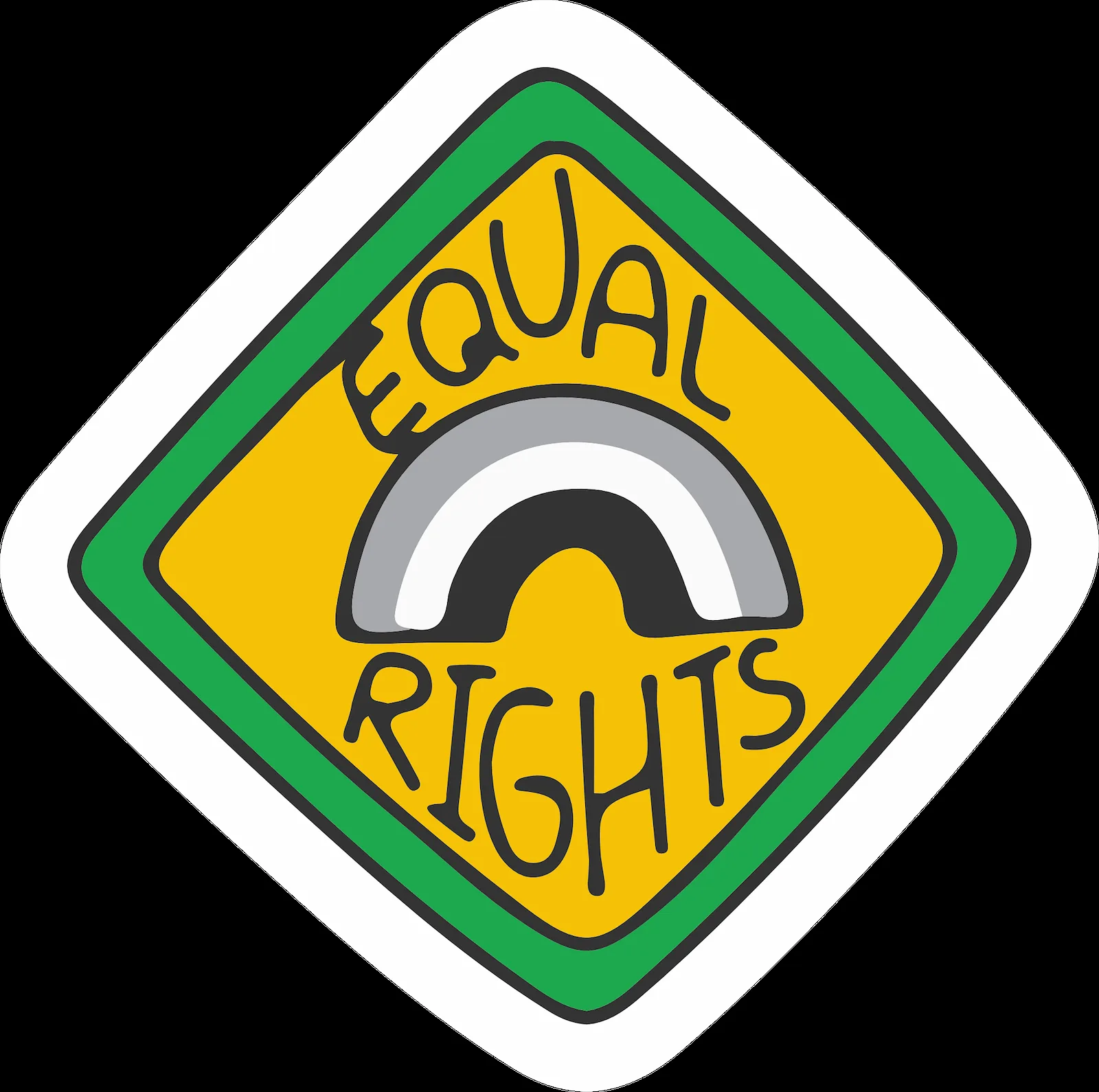 Equal Rights road-sign sticker design