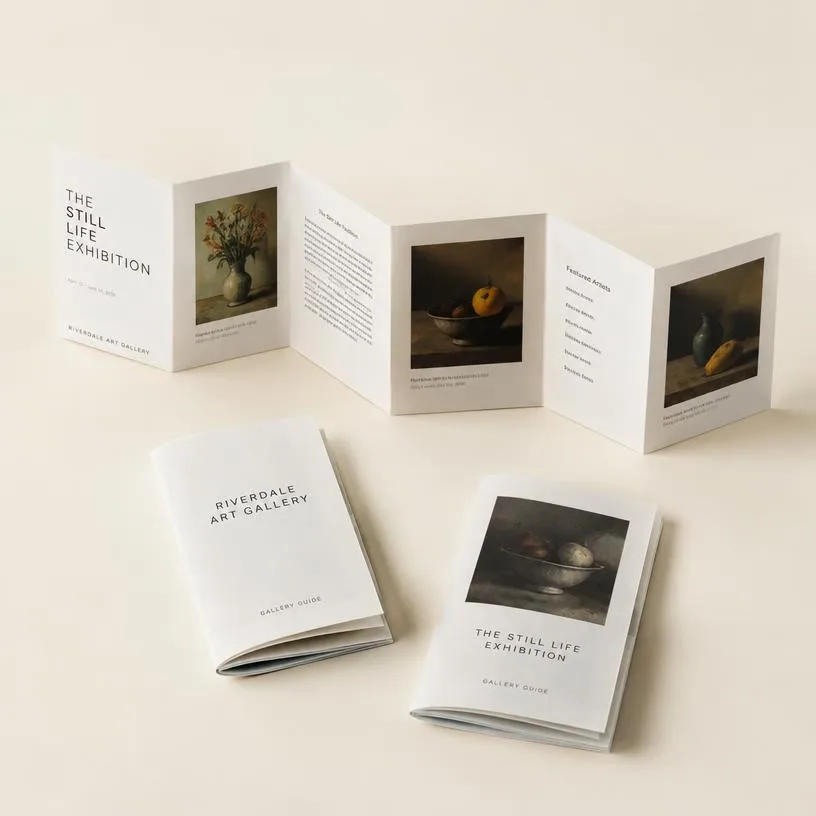 Exhibition pamphlets & gallery guides — illustrative product example