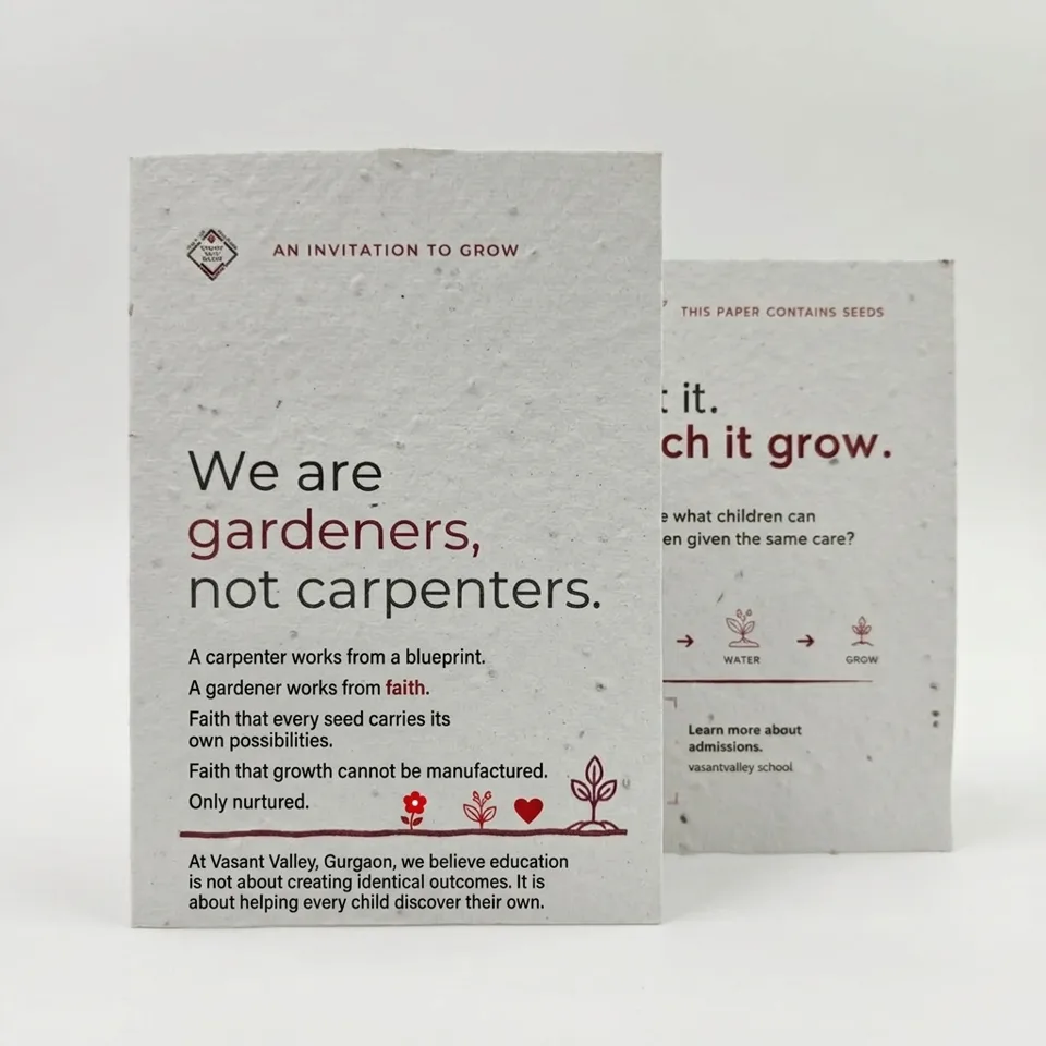 Seed paper greeting cards printed by Messketeers