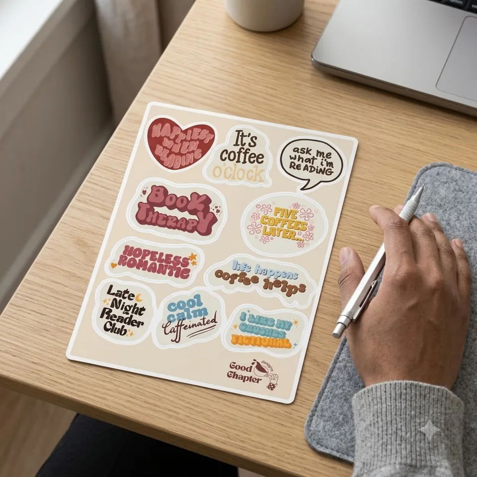 Sticker sheets printed by Messketeers