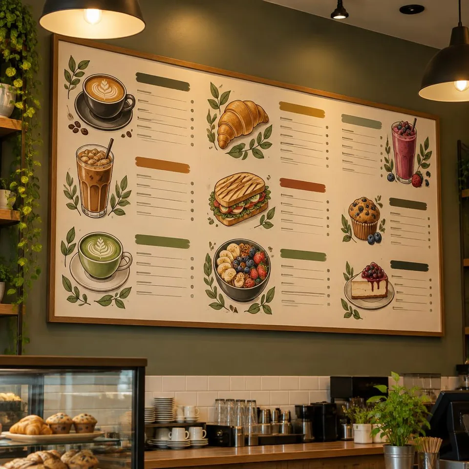 Wall menus printed by Messketeers